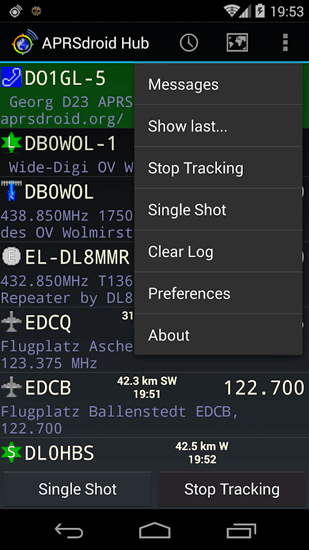 Application pour smartphone APRSdroid