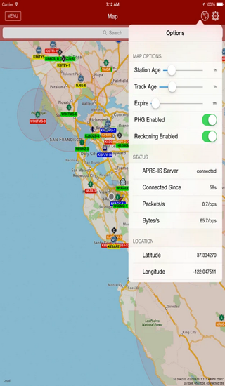 Application pour smartphone APRS Mobile