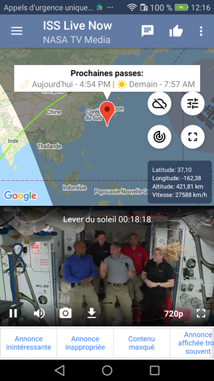 Application pour smartphone iSS