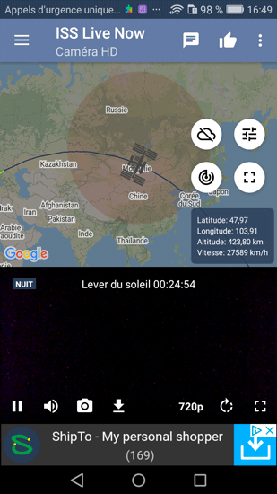 Application pour smartphone iSS