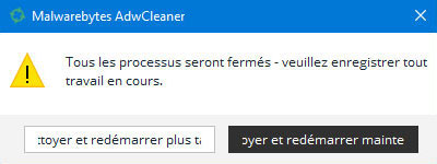 Cliquer pour redemarrer l'ordinateur