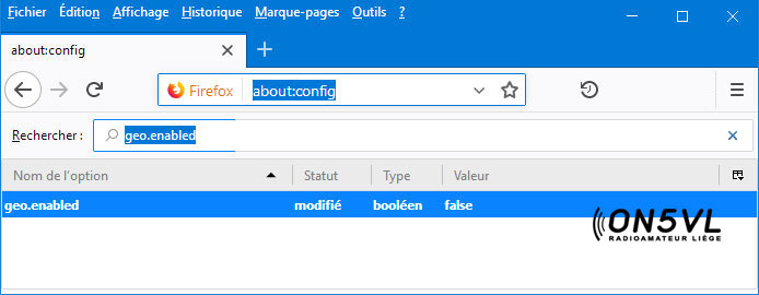 Désactiver la géolocalisation