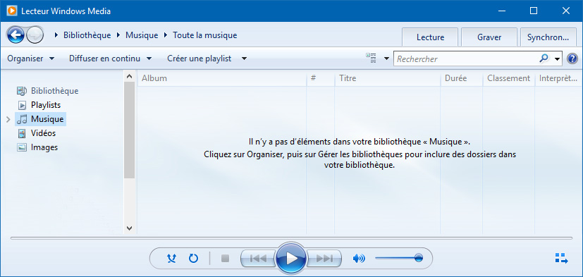 Lecteur Windows Media