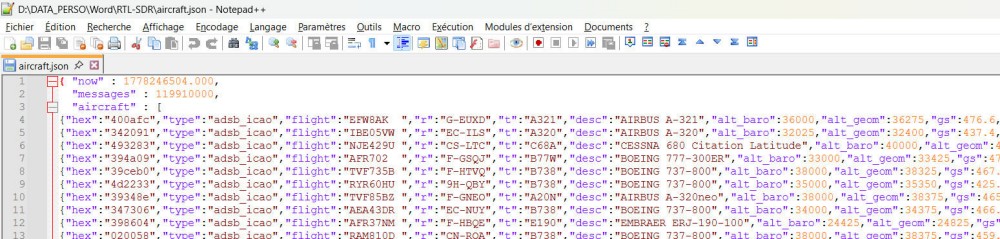 Des trames ADS-B aux API