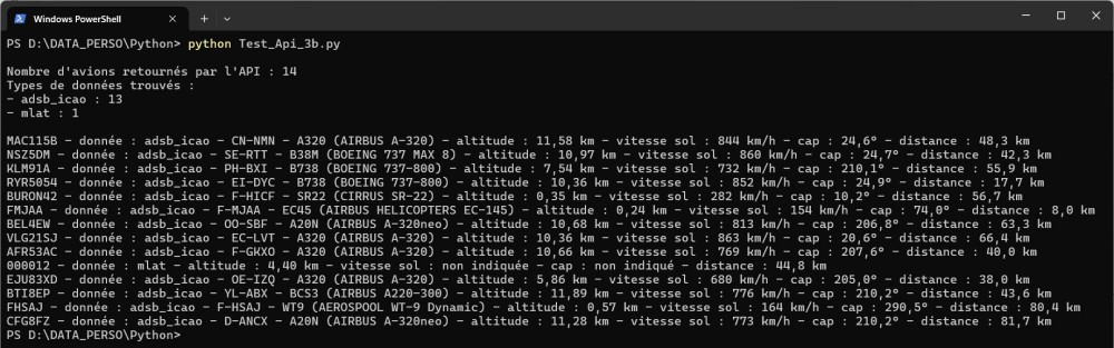 Des trames ADS-B aux API