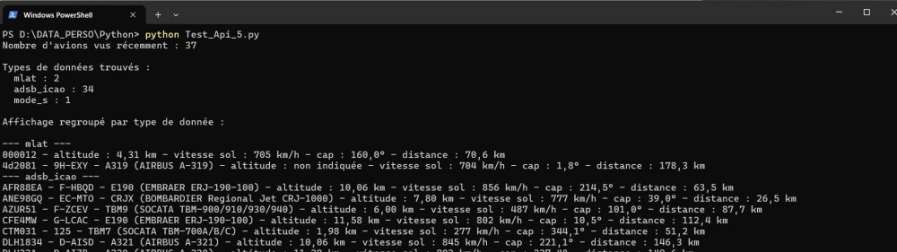 Des trames ADS-B aux API