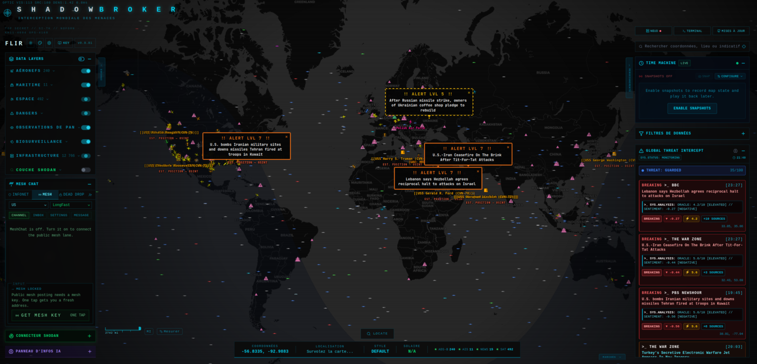 ShadowBroker : Un Tableau de Bord Global d'Intelligence en Temps Réel 2 ShadowBroker